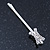 2 Bridal/ Prom Crystal 'X' Shape Hair Grips/ Slides In Rhodium Plating - 55mm Across - view 7