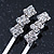 2 Bridal/ Prom Crystal Fancy Hair Grips/ Slides In Rhodium Plating - 55mm Across - view 4