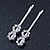 2 Rhodium Plated Clear Crystal 'Infinity' Hair Grips/ Slides - 55mm Across - view 8