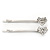 2 Bridal/ Prom Crystal 'Open Heart' Hair Grips/ Slides In Rhodium Plating - 55mm Across - view 8