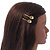2 Vintage Inspired Crystal 'Rose' Hair Grips/ Slides In Gold Plating - 50mm Across - view 2