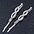 2 Rhodium Plated Clear/ AB Crystal 'Infinity' Hair Grips/ Slides - 55mm Across