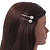 2 Bridal/ Prom Crystal Flower Hair Grips/ Slides In Rhodium Plating - 55mm Across - view 3