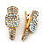 2 Small Gold Plated Clear & AB Crystal Hair Beak Clips/ Concord Clips - 35mm Length - view 2