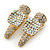 2 Small Gold Plated Clear & AB Crystal Hair Beak Clips/ Concord Clips - 35mm Length - view 3