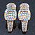 2 Small Gold Plated Clear & AB Crystal Hair Beak Clips/ Concord Clips - 35mm Length - view 5
