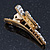 2 Small Gold Plated Clear & AB Crystal Hair Beak Clips/ Concord Clips - 35mm Length - view 8