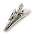 2 Small Rhodium Plated Clear & AB Crystal Heart Hair Beak Clips/ Concord Clips - 35mm Length - view 8