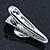 2 Small Rhodium Plated Clear & AB Crystal Heart Hair Beak Clips/ Concord Clips - 35mm Length - view 6