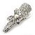 2 Small Rhodium Plated Clear & AB Crystal Butterfly Hair Beak Clips/ Concord Clips - 35mm Length - view 3