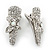 2 Small Rhodium Plated Clear & AB Crystal Butterfly Hair Beak Clips/ Concord Clips - 35mm Length - view 4