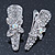 2 Small Rhodium Plated Clear & AB Crystal Butterfly Hair Beak Clips/ Concord Clips - 35mm Length - view 8