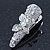 2 Small Rhodium Plated Clear & AB Crystal Butterfly Hair Beak Clips/ Concord Clips - 35mm Length - view 9