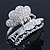 Rhodium Plated AB & Clear Crystal 'Butterfly' Hair Claw - 60mm Across