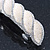 Bridal Wedding Prom Silver Tone Simulated Pearl Diamante 'Little Twist' Barrette Hair Clip Grip - 85mm Across - view 4