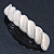 Bridal Wedding Prom Silver Tone Simulated Pearl Diamante 'Little Twist' Barrette Hair Clip Grip - 85mm Across - view 10