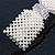 Bridal Wedding Prom Silver Tone Crystal Simulated Pearl 'Bow' Barrette Hair Clip Grip - 90mm Across - view 5