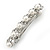 Bridal Wedding Prom Silver Tone Crystal Diamante & Simulated Pearl Barrette Hair Clip Grip - 85mm Width - view 8