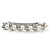 Bridal Wedding Prom Silver Tone Crystal Diamante & Simulated Pearl Barrette Hair Clip Grip - 85mm Width - view 3
