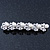 Bridal Wedding Prom Silver Tone Crystal Diamante & Simulated Pearl Barrette Hair Clip Grip - 85mm Width - view 11