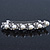 Bridal Wedding Prom Silver Tone Crystal Diamante & Simulated Pearl Barrette Hair Clip Grip - 85mm Width - view 2