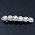 Bridal Wedding Prom Silver Tone Crystal & Teardrop Simulated Pearl Barrette Hair Clip Grip - 85mm Width - view 9
