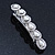 Bridal Wedding Prom Silver Tone Crystal & Teardrop Simulated Pearl Barrette Hair Clip Grip - 85mm Width - view 5