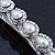 Bridal Wedding Prom Silver Tone Crystal & Teardrop Simulated Pearl Barrette Hair Clip Grip - 85mm Width - view 13