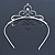 Bridal/ Wedding/ Prom Rhodium Plated Austrian Crystal Triple Heart Tiara - view 7