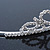 Bridal/ Wedding/ Prom Rhodium Plated Austrian Crystal Double Heart Tiara - view 5