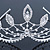 Statement Bridal/ Wedding/ Prom Rhodium Plated Austrian Crystal Leaf Tiara - view 4