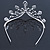 Statement Bridal/ Wedding/ Prom Rhodium Plated Austrian Crystal Leaf Tiara - view 5