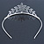Statement Bridal/ Wedding/ Prom Rhodium Plated Austrian Crystal Floral Tiara - view 7