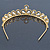 Bridal/ Wedding/ Prom Gold Plated Faux Pearl, Crystal Classic Tiara - view 6