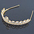 Bridal/ Wedding/ Prom Gold Plated Faux Pearl, Crystal Classic Tiara - view 8