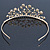 Delicate Bridal/ Wedding/ Prom Gold Plated Austrian Crystal Floral Tiara - view 7