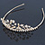 Delicate Bridal/ Wedding/ Prom Gold Plated Austrian Crystal Floral Tiara - view 8