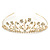 Delicate Bridal/ Wedding/ Prom Gold Plated Austrian Crystal Floral Tiara - view 9