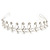 Bridal/ Wedding/ Prom Rhodium Plated Clear Crystal, White Simulated Pearl Floral Tiara Headband - view 9