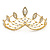 Statement Bridal/ Wedding/ Prom Gold Plated Austrian Crystal Leaf Tiara