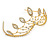 Statement Bridal/ Wedding/ Prom Gold Plated Austrian Crystal Leaf Tiara - view 4