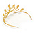 Statement Bridal/ Wedding/ Prom Gold Plated Austrian Crystal Leaf Tiara - view 7