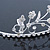 Delicate Bridal/ Wedding/ Prom Rhodium Plated Austrian Crystal Floral Tiara - view 5
