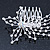 Statement Bridal/ Wedding/ Prom/ Party Rhodium Plated Clear Swarovski Sculptured Flower Crystal Hair Comb - 9cm Width - view 3
