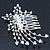 Statement Bridal/ Wedding/ Prom/ Party Rhodium Plated Clear Swarovski Sculptured Flower Crystal Hair Comb - 9cm Width - view 4