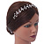Bridal/ Wedding/ Prom Rhodium Plated Clear Crystal Floral Tiara Headband - view 3
