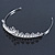 Bridal/ Wedding/ Prom Rhodium Plated Clear Crystal, White Simulated Glass Pearl Tiara Headband - view 8