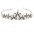 Bridal/ Wedding/ Prom Rhodium Plated Clear Crystal, Simulated Pearl Princess Classic Tiara And Matching Earrings - view 4