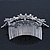 Bridal/ Wedding/ Prom/ Party Rhodium Plated Swarovski Crystal Flower & Leaf Hair Comb/ Tiara - 13cm - view 5