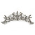 Bridal/ Wedding/ Prom/ Party Rhodium Plated Swarovski Crystal Flower & Leaf Hair Comb/ Tiara - 13cm - view 6